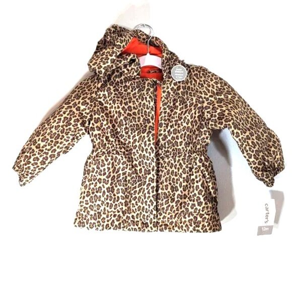 NWT Carter's Toddler Baby Girls Rain Jacket Leopard Raincoat Fleece-Line… - Picture 5 of 5